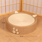 Grattoir rond tressé et lit tressé pour chat kawaii - Câlin Kawaii