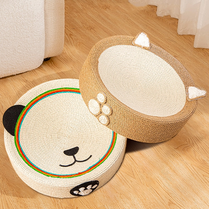 Coussin Griffoir Rond pour Chat Motif Panda Arc-en-Ciel