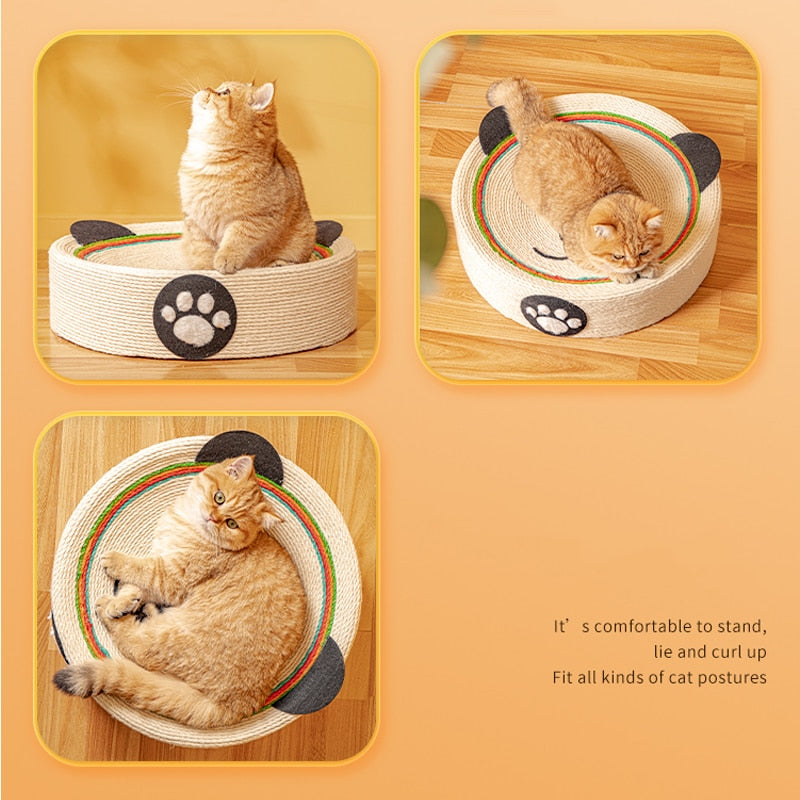 Coussin Griffoir Rond pour Chat Motif Panda Arc-en-Ciel