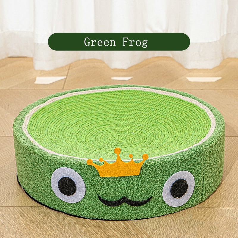 Grattoir rond tressé et lit tressé pour chat kawaii - Câlin Kawaii