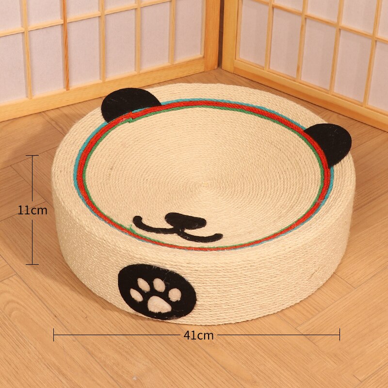 Grattoir rond tressé et lit tressé pour chat kawaii - Câlin Kawaii