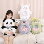 Peluche Koala Kawaii et ses Bébés Rose et Gris