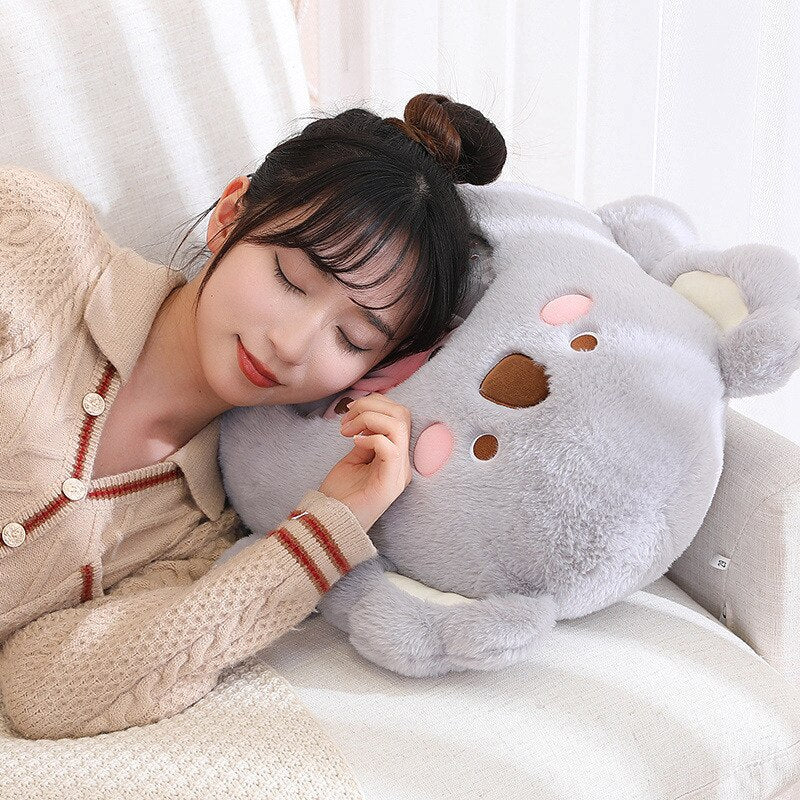 Peluche Koala Kawaii et ses Bébés Rose et Gris
