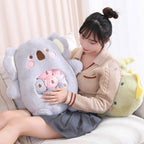 Peluche Koala Kawaii et ses Bébés Rose et Gris