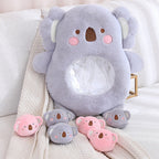 Peluche Koala Kawaii et ses Bébés Rose et Gris