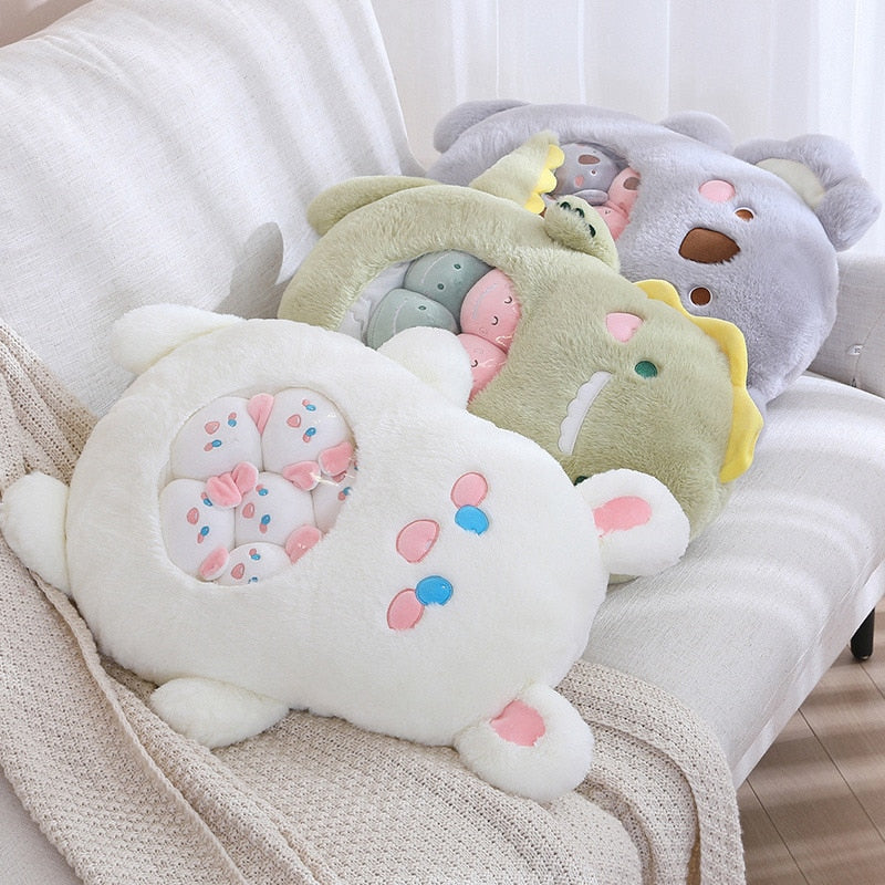 Peluche Koala Kawaii et ses Bébés Rose et Gris
