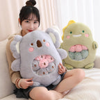 Peluche Koala Kawaii et ses Bébés Rose et Gris