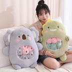 Peluche Koala Kawaii et ses Bébés Rose et Gris