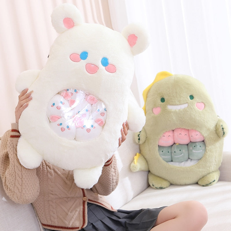 Peluche Koala Kawaii et ses Bébés Rose et Gris
