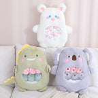 Peluche Koala Kawaii et ses Bébés Rose et Gris