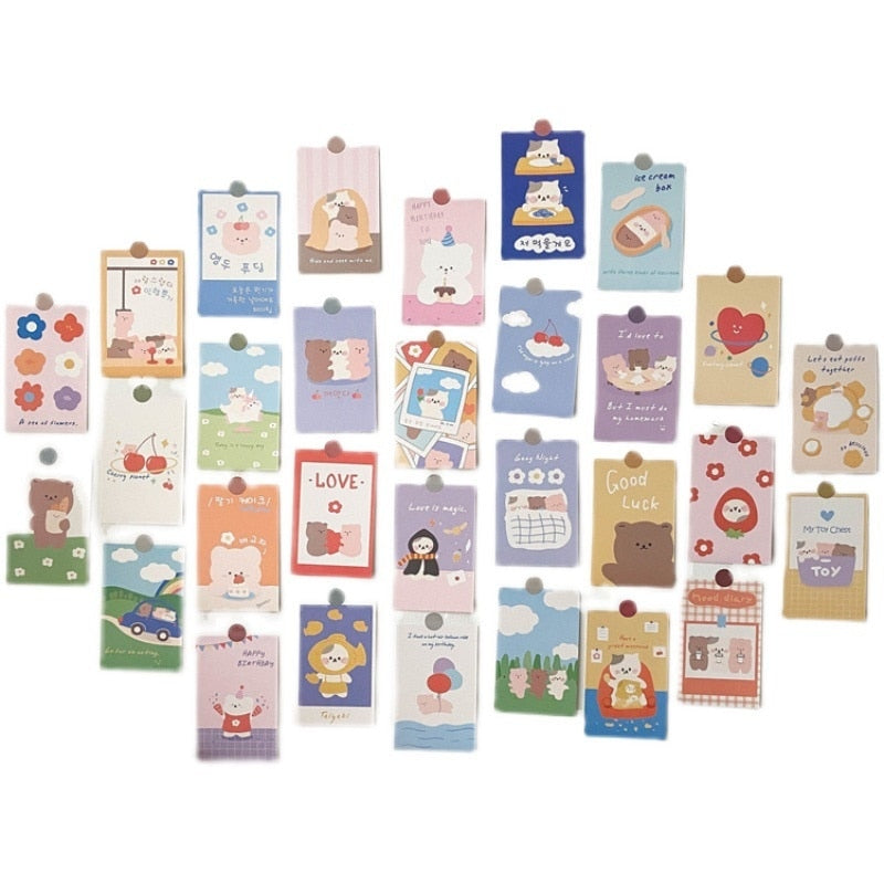 Mini Affiches Kawaii d'Oursons et Lapins Pastels