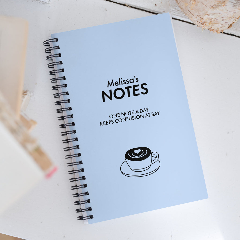 Carnet de Notes Melissa Bleu Pâle à Spirale Café