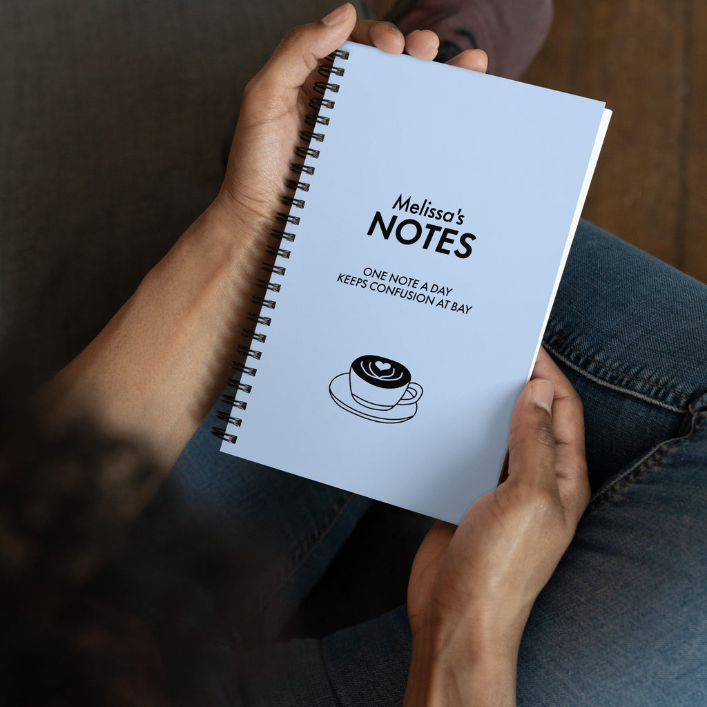 Carnet de Notes Melissa Bleu Pâle à Spirale Café