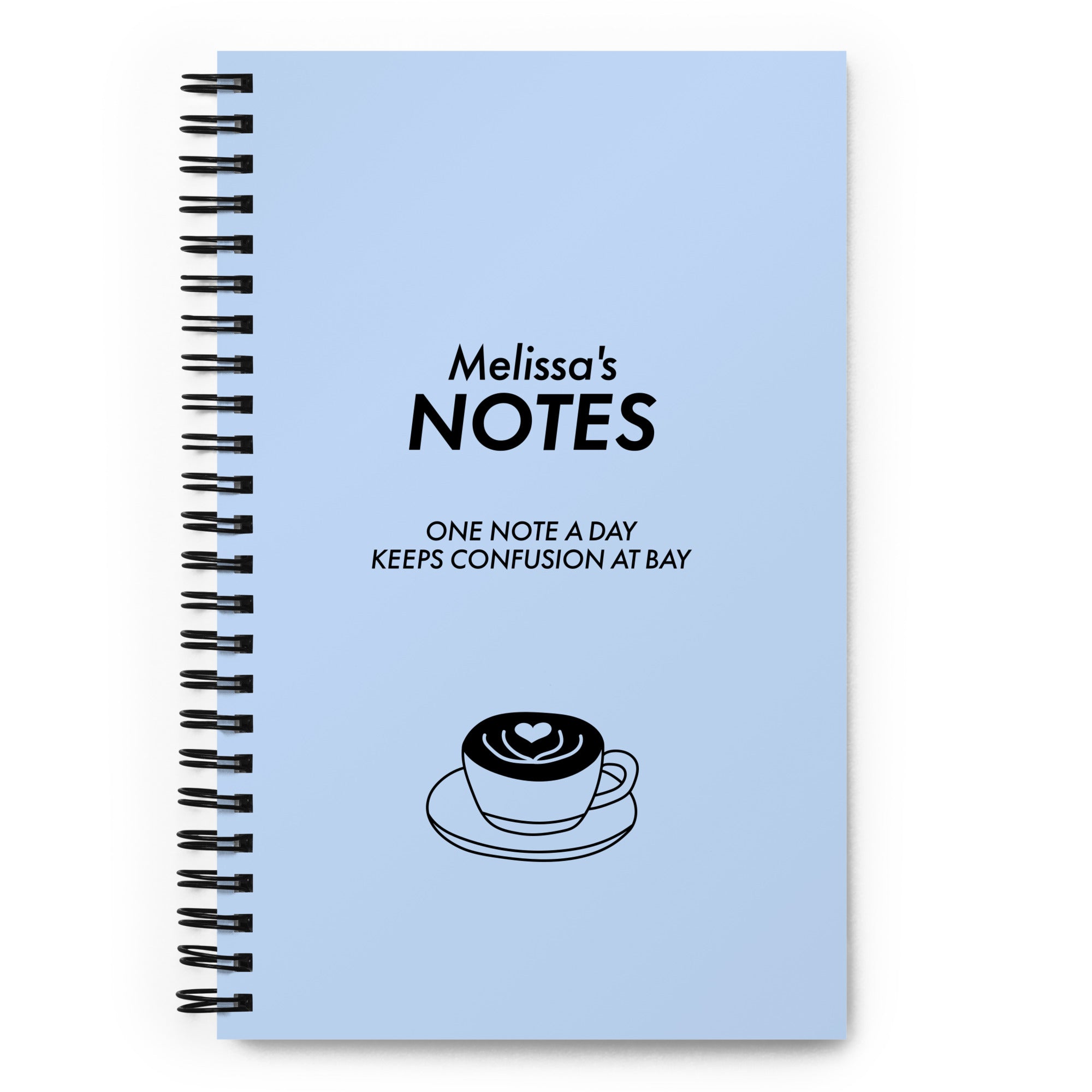 Carnet de Notes Melissa Bleu Pâle à Spirale Café