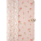 Carnet Vintage Rose Pâle à Fleurs et Bordure Dentelle