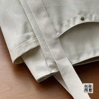 Grand Sac Cabas en Toile Écru à Multi-Poches