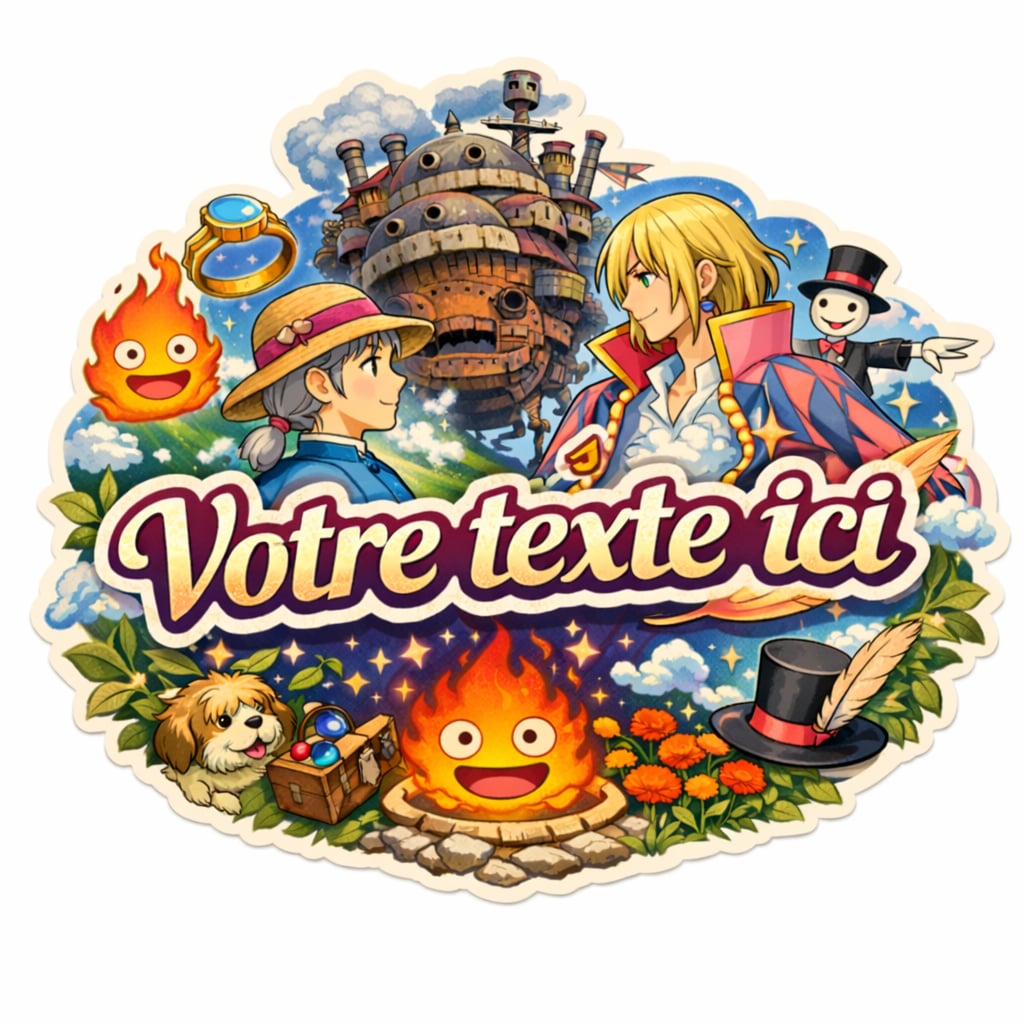 Sticker Prénom Personnalisé Château Ambulant