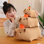 Peluche de Capybara Superposée avec Oiseau et Carotte