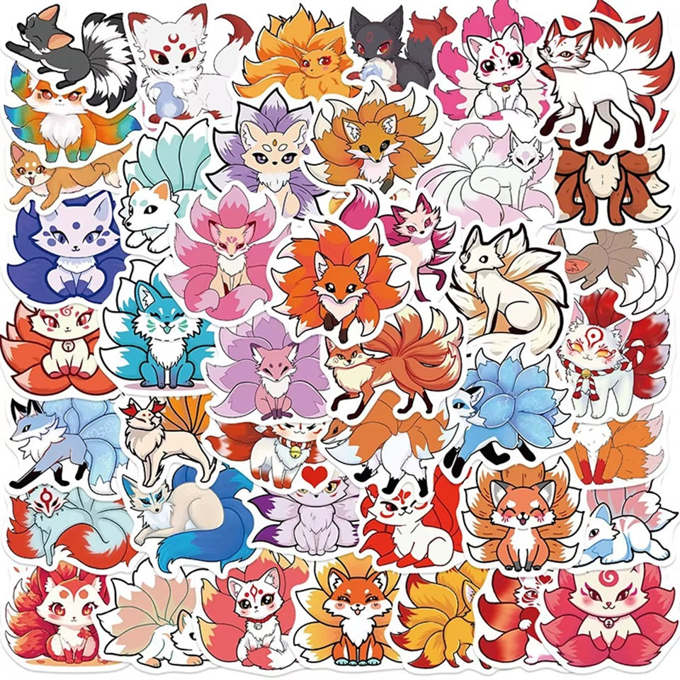 Lot de 20 Stickers Kitsune Décoratifs