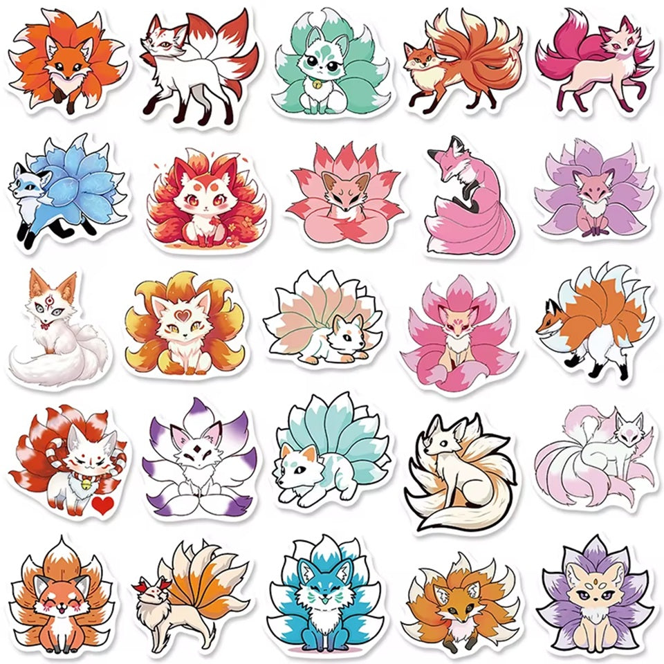 Lot de 20 Stickers Kitsune Décoratifs