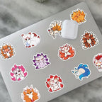 Lot de 20 Stickers Kitsune Décoratifs