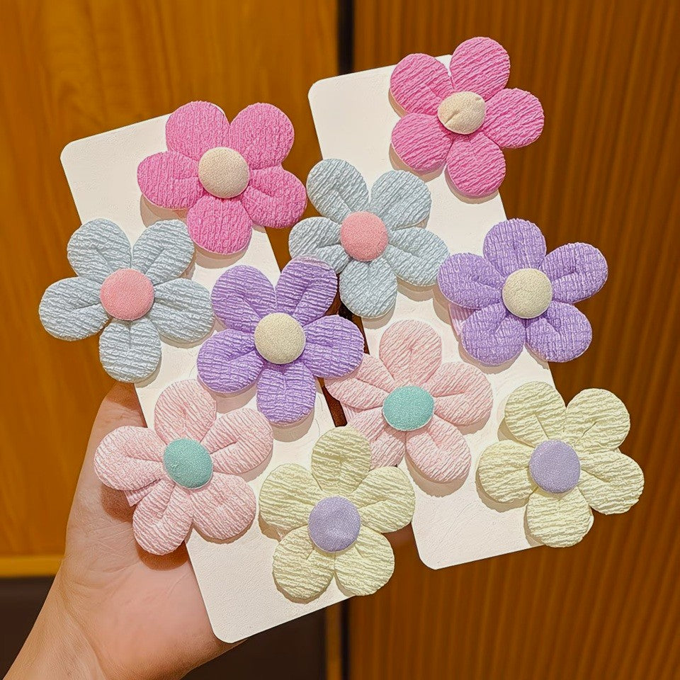 Lot de 2 Barrettes Fleurs en Tissu