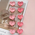 Magnets en Cœur Rose Lot de 4