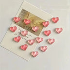 Magnets en Cœur Rose Lot de 4