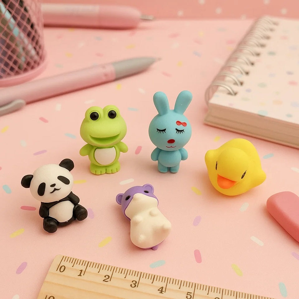 Lot de 5 Gommes en Forme d'Animaux