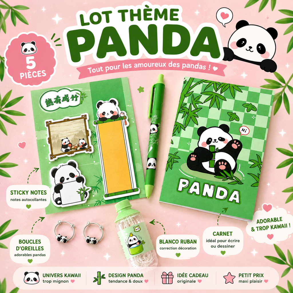 Lot de Peluches Panda