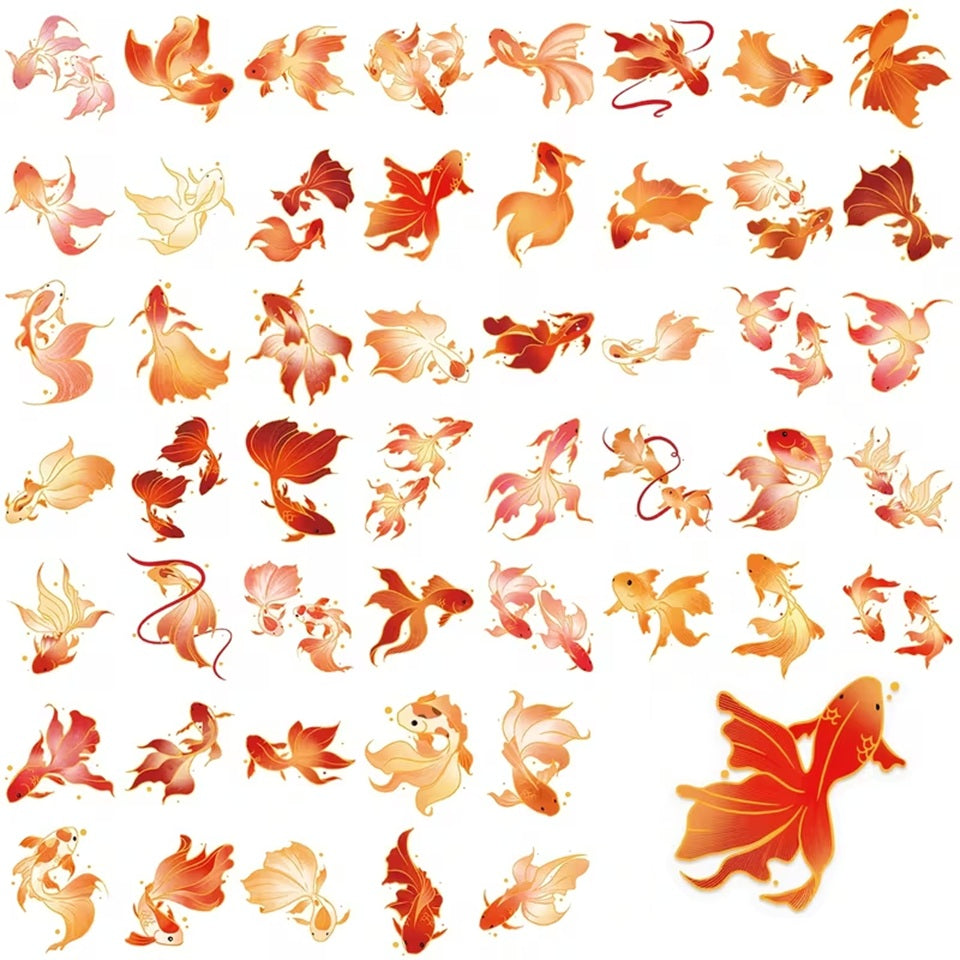 Pack de 20 Stickers Carpes Koï