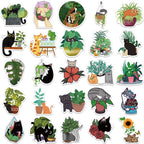 Stickers Chats et Plantes par Lot de 20