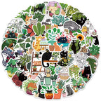 Stickers Chats et Plantes par Lot de 20