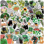 Stickers Chats et Plantes par Lot de 20