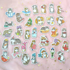 Lot de 20 Stickers Chats Tigrés