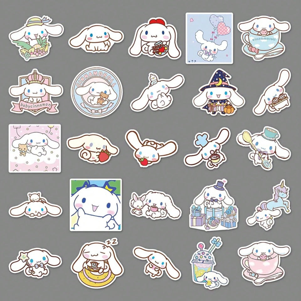 Lot de 20 Stickers Cinnamoroll Adorables