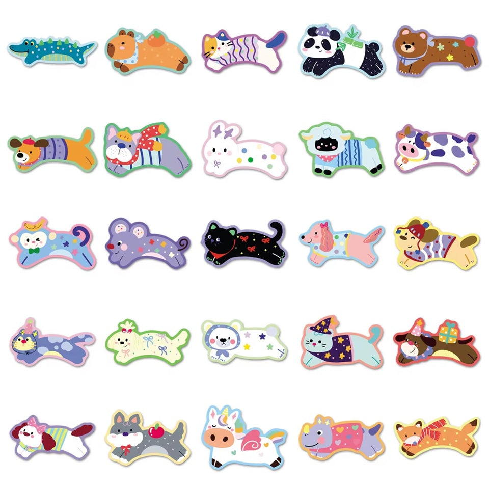 Stickers Animaux Colorés Lot de 20