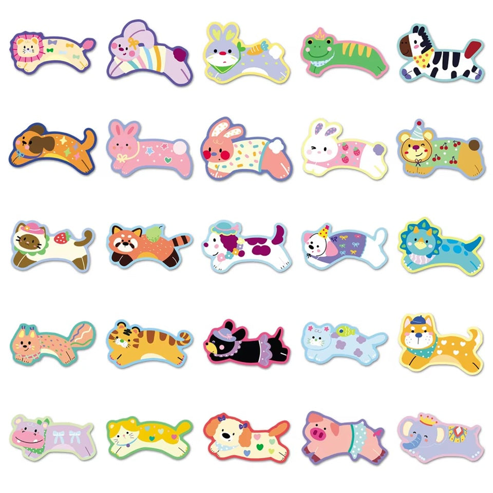 Stickers Animaux Colorés Lot de 20