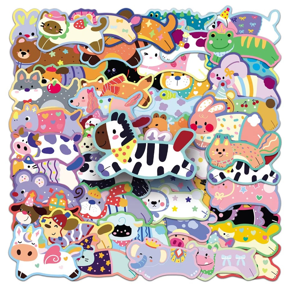 Stickers Animaux Colorés Lot de 20