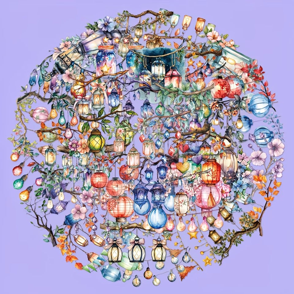 Lot de 20 Stickers Lanternes Décoratives