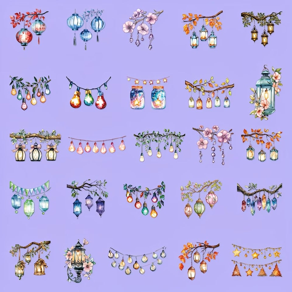 Lot de 20 Stickers Lanternes Décoratives