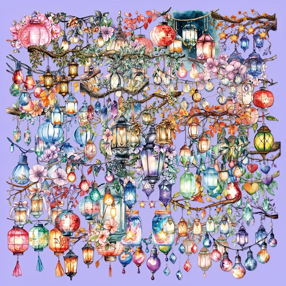 Lot de 20 Stickers Lanternes Décoratives