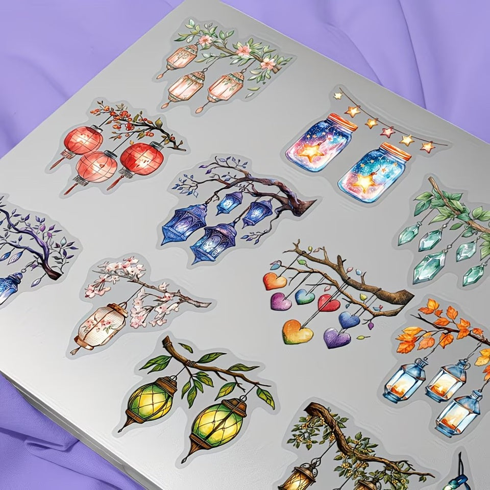 Lot de 20 Stickers Lanternes Décoratives