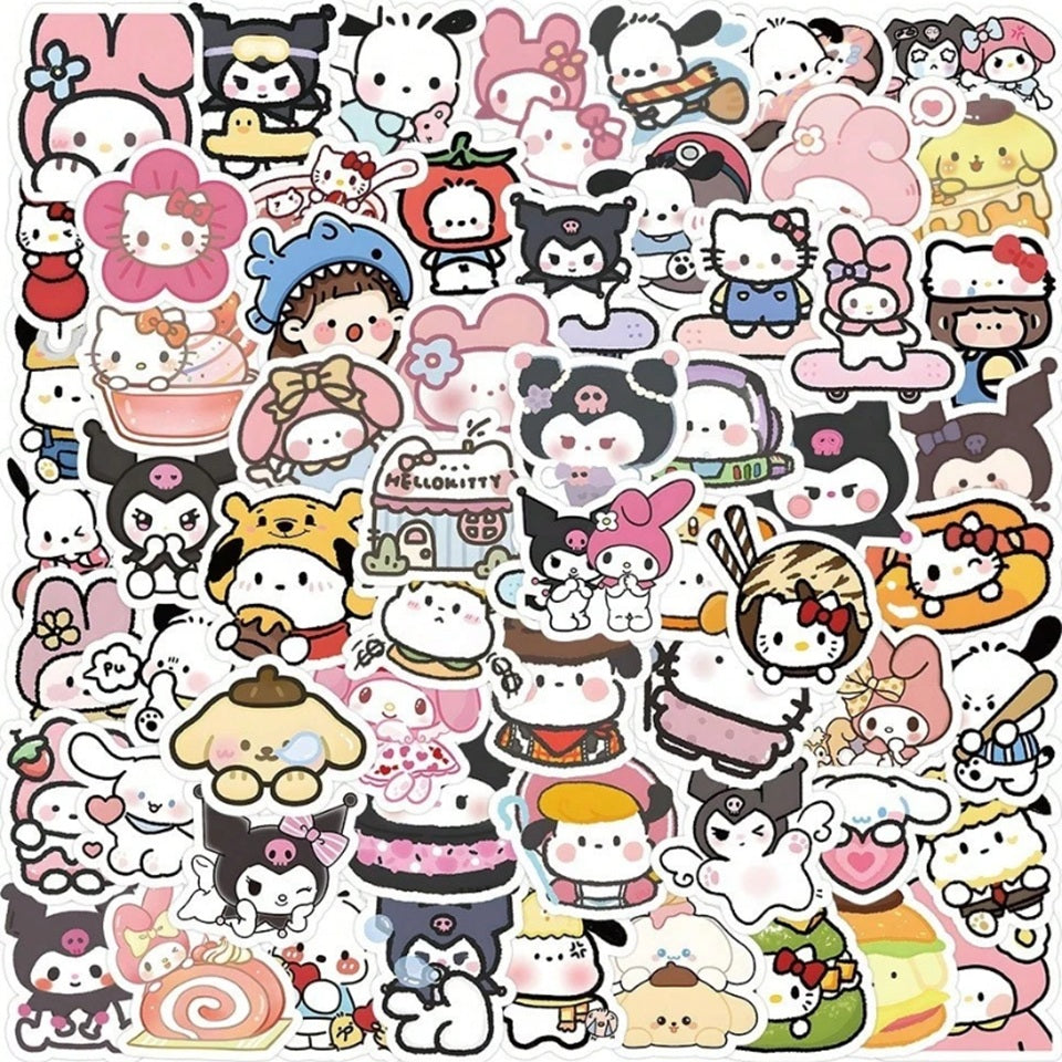 Lot de 20 Stickers Sanrio Colorés