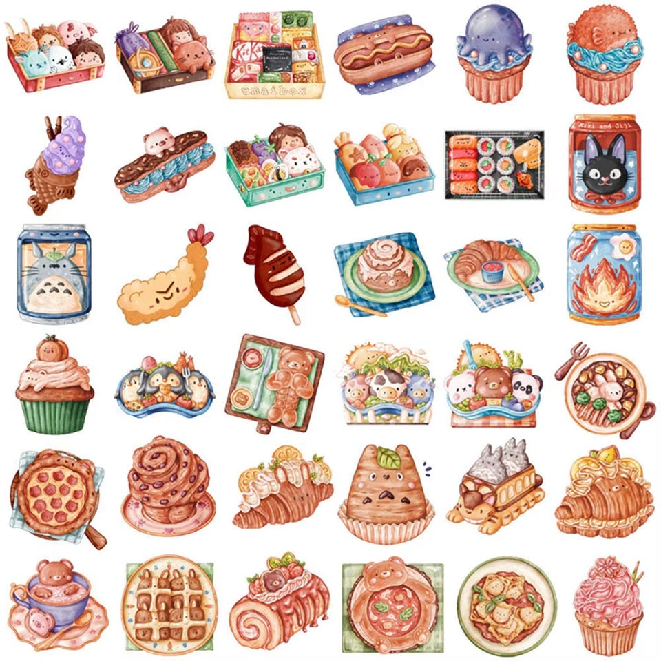Lot de 20 Stickers Gourmandises Adhésifs