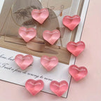 Magnets en Cœur Rose Lot de 4