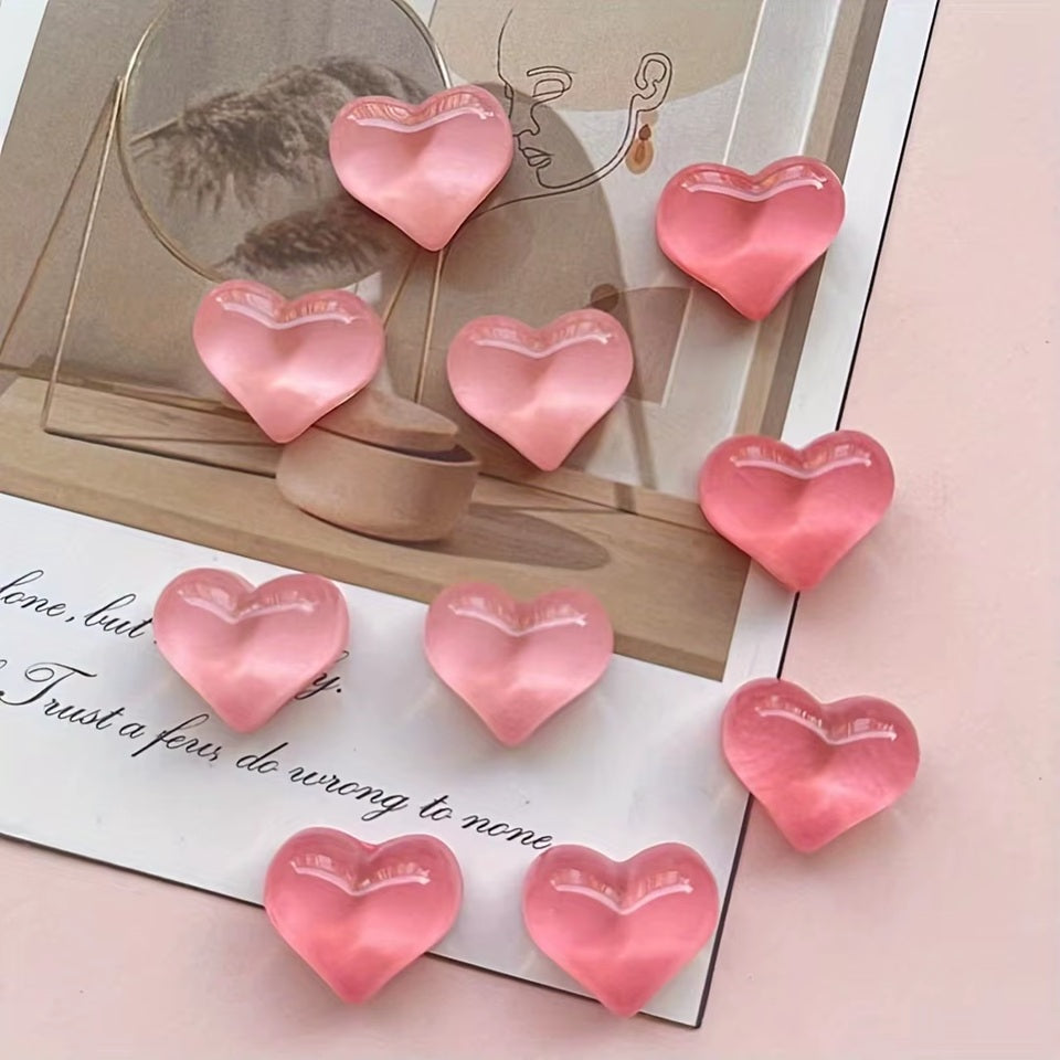 Magnets en Cœur Rose Lot de 4