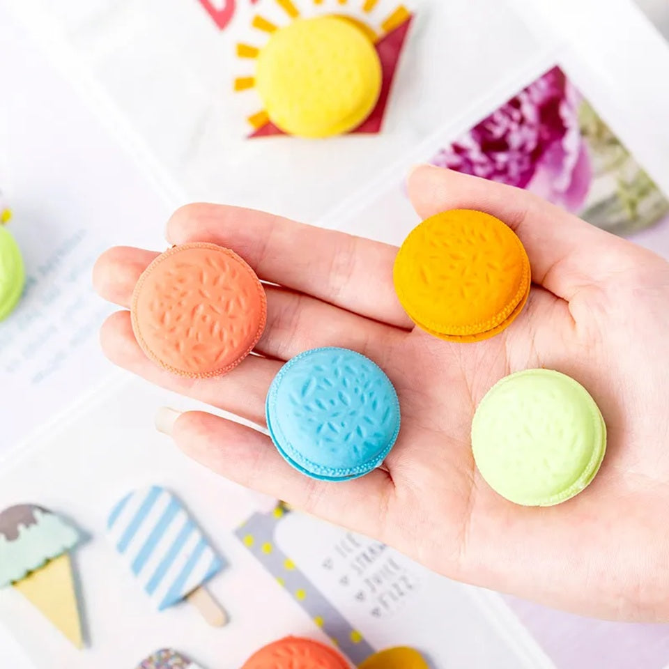 Lot de 5 Gommes en Forme de Macarons