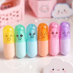Lot de 6 Surligneurs en Capsule à Visages Mignons