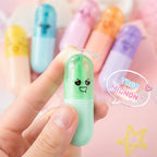 Lot de 6 Surligneurs en Capsule à Visages Mignons